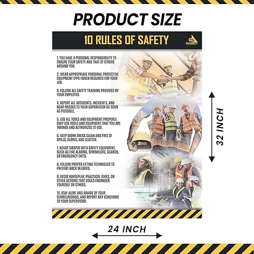 Miniatura 2 de GotSafety Póster de seguridad en el lugar de trabajo, 24 x 32 pulgadas, directrices claras para un entorno de trabajo seguro y saludable, carteles