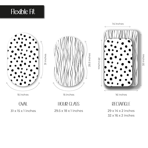 Miniatura 2 de Ely's & Co - Juego de sábanas para moisés, 2 unidades, 100% algodón de jersey, rayas y puntos abstractos en blanco y negro