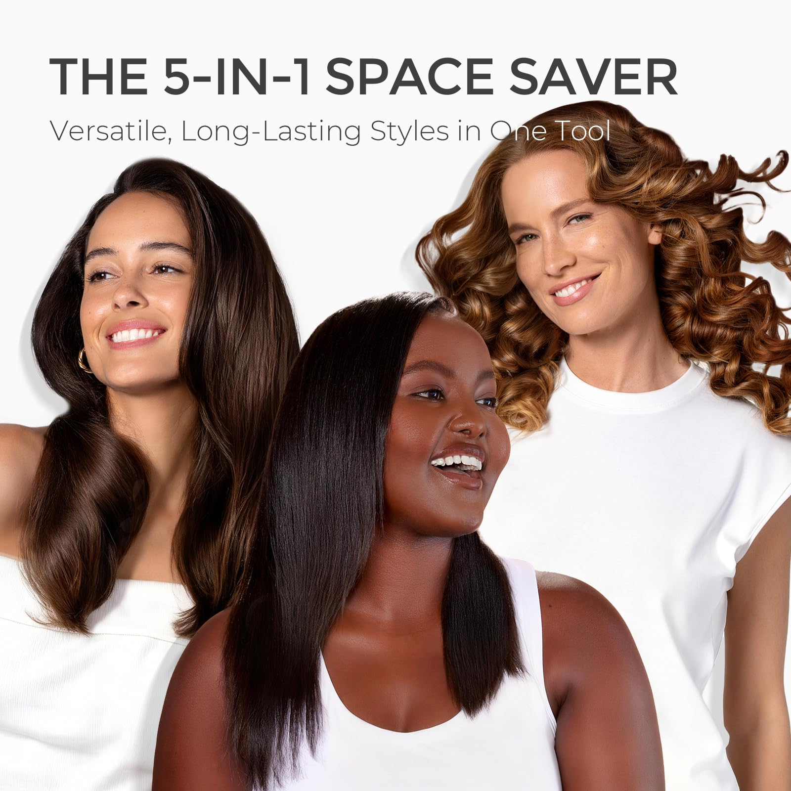 TYMO FLIPRO 5-in-1 Hair Straightener Brush with 200M Ions