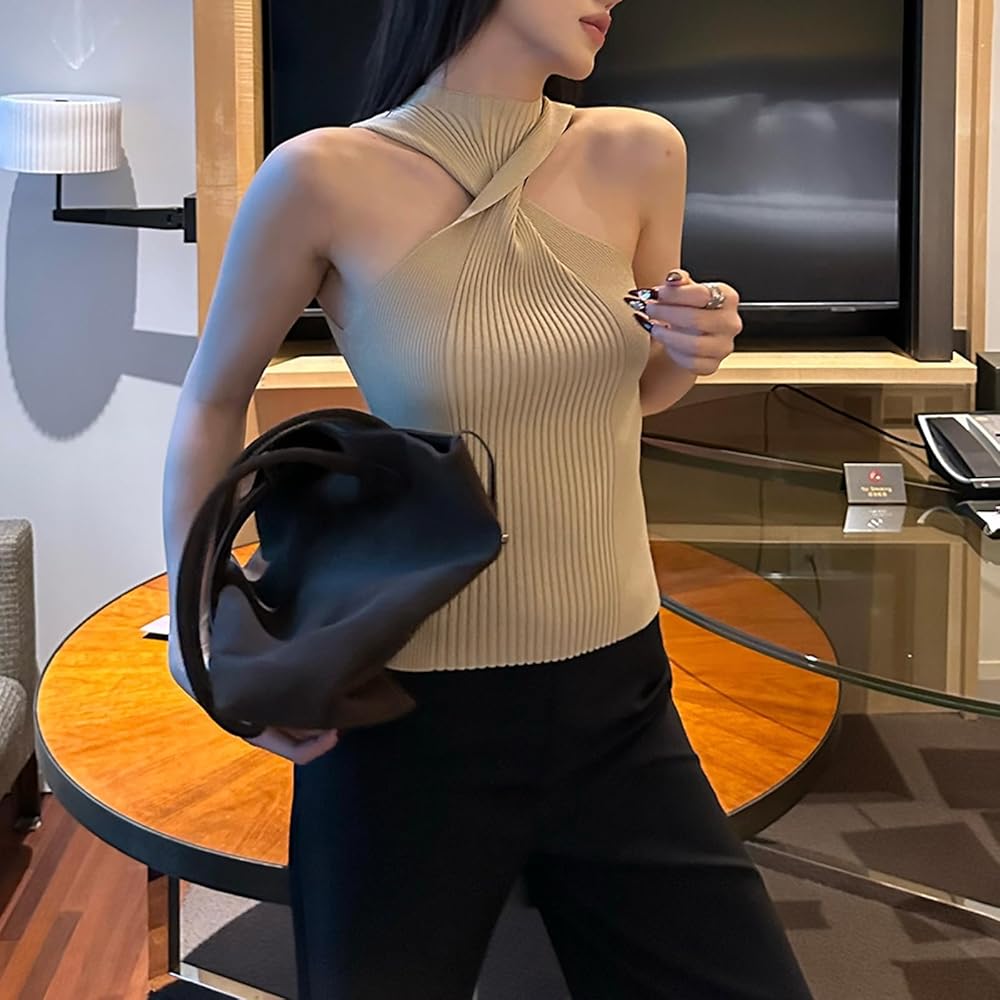 Amazon | [BSXDIKJZ] 女性用クロスハルターベスト トップス