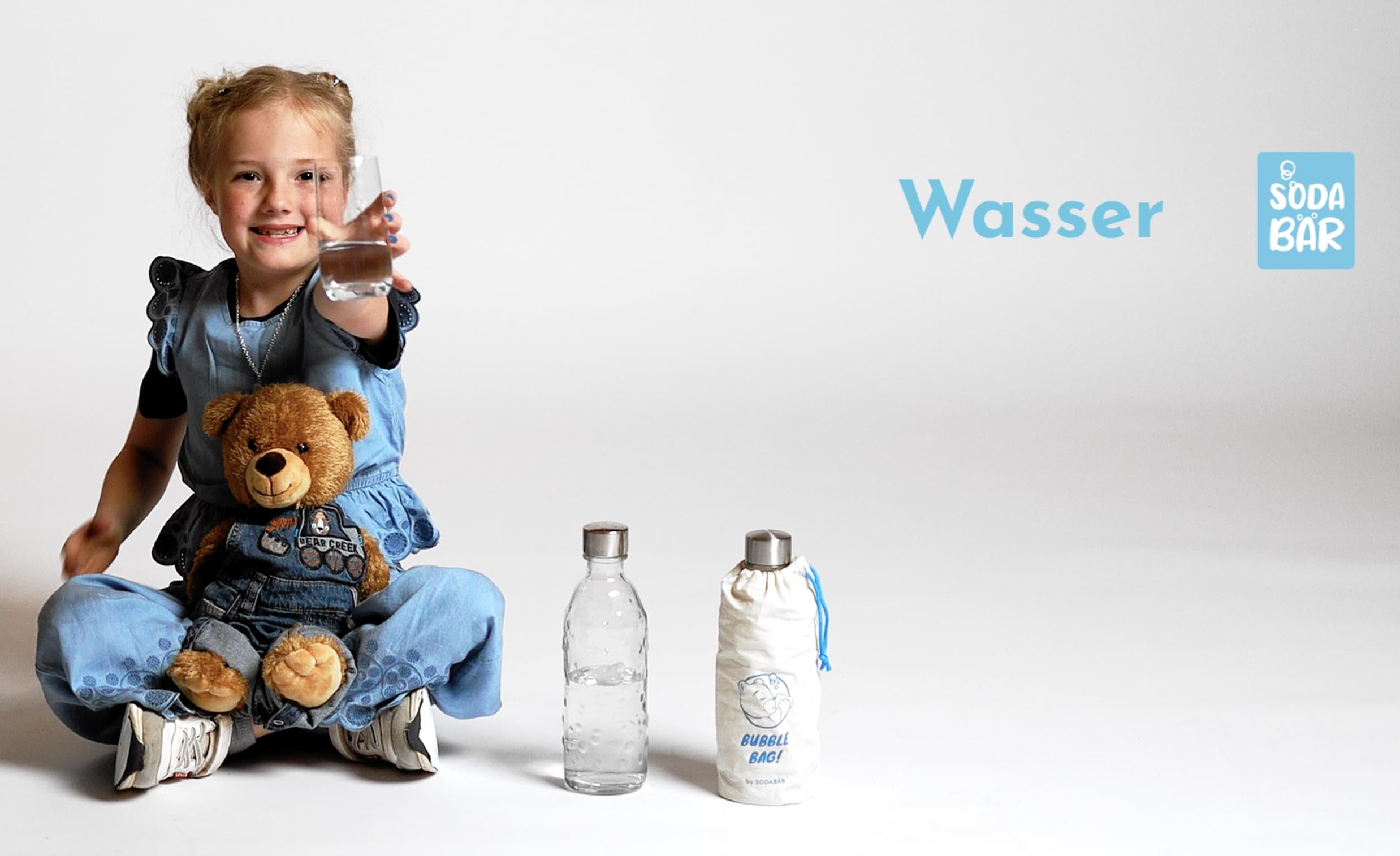 SodaBär Glasflasche (Doppelpack) für Wassersprudler (SodaStream*,Aarke*,uvm.) 0,7 l mit TWIN SECURE, Transparent