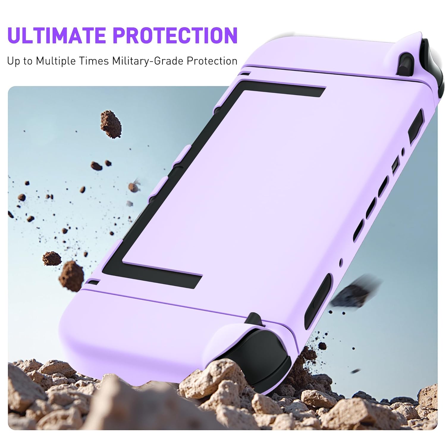 [Easy Docking Version] GLDRAM Purple Case for Nintendo Switch 2 (2025), Dockable Hard Shell PC Protective Cover Skin for Switch 2 Console & Detachable Joycon Grip - Image 3