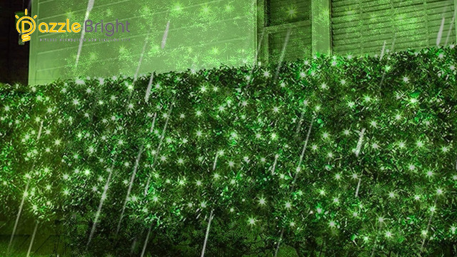 Image of Dazzle Bright Christmas Net Lights, 360 LED 12FT x 5 FT Transparent Wire Waterproof Connectable String Lights with 8 Modes Christmas Outdoor Lights for Bushes Garden Party Holiday Decoration (Green)