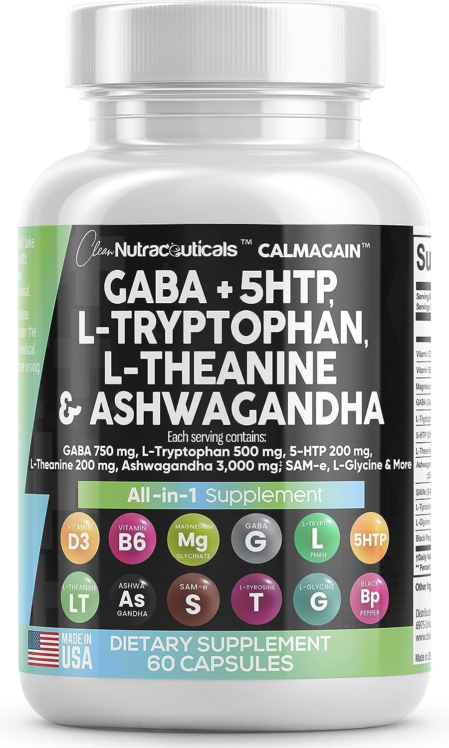 Gujisa GABA 750mg 5 HTP 200mg L Tryptophan 500mg L Theanine Ashwagandha SAM-e L-Glycine - Mood Support Vitamins for Women and Men with L-Tyrosine (B0D2JBT5N3) Amazon Price History, Amazon Price Tracker