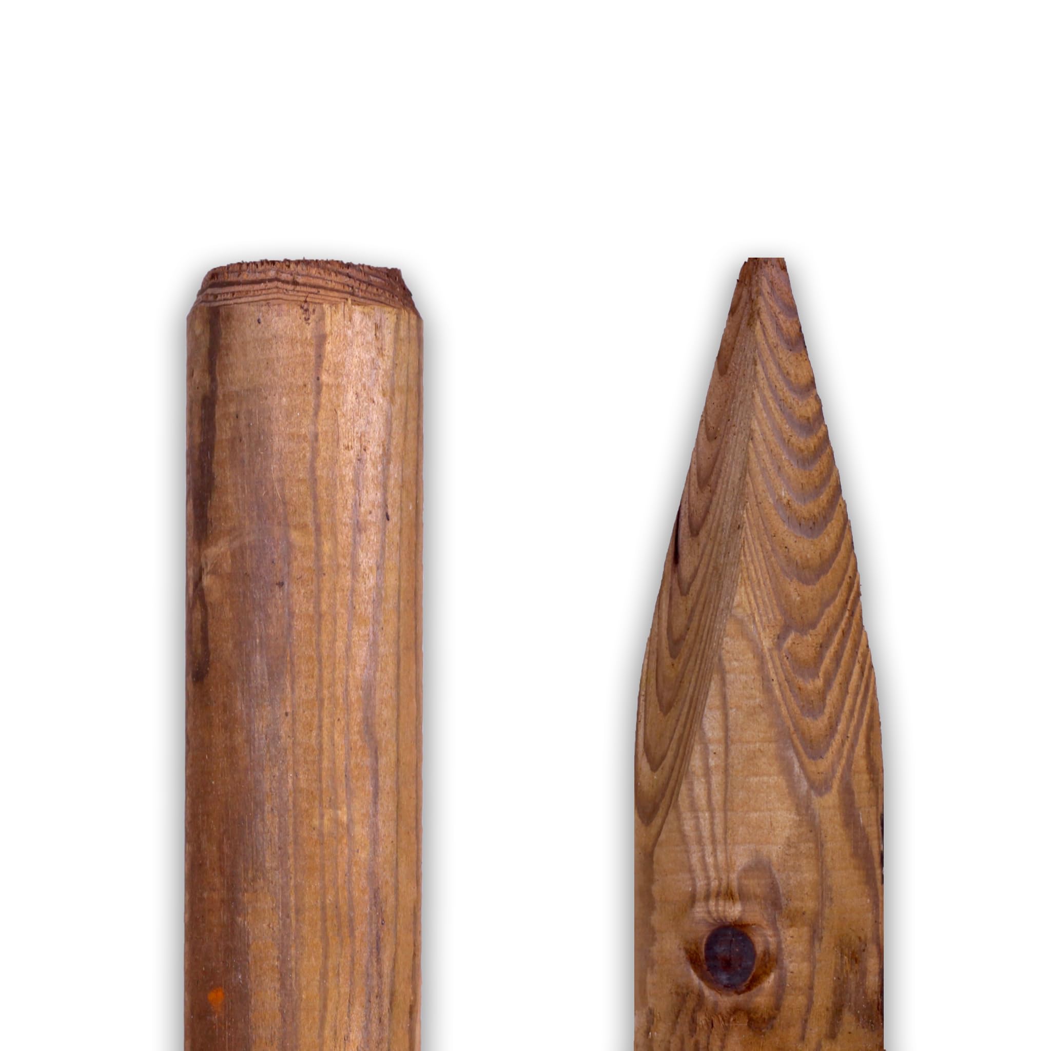 10 estacas redondas de madera de 4 x 125 cm – KDI marrón impregnada – Estacas para árboles de madera de Sauerländer en 100, 125 o 150 cm – Estaca de valla resistente a la intemperie para jardín, pasto