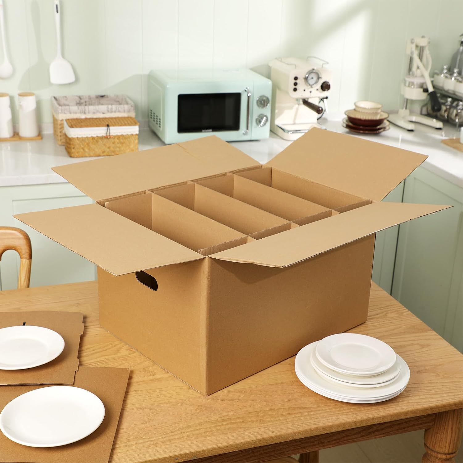 Fuyoooo 6 Sets Dish Packing Boxes for Moving, 20 x 15 x 12 Inches