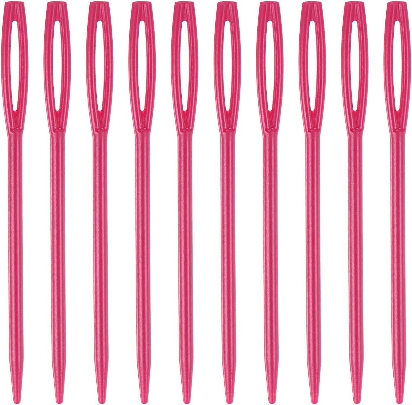 sourcing map150pcs Plastic Sewing Needles, 7cm Length Large Eye Blunt Needles Learning Needles for Sewing Handmade Crafts DIY Notions Stitching, Purple