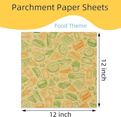 Miniatura 2 de Hojas de papel prémium de 12 x 12 pulgadas, 300 forros a prueba de grasa para botes de comida, envoltorios de sándwich de delicatessen precortados,