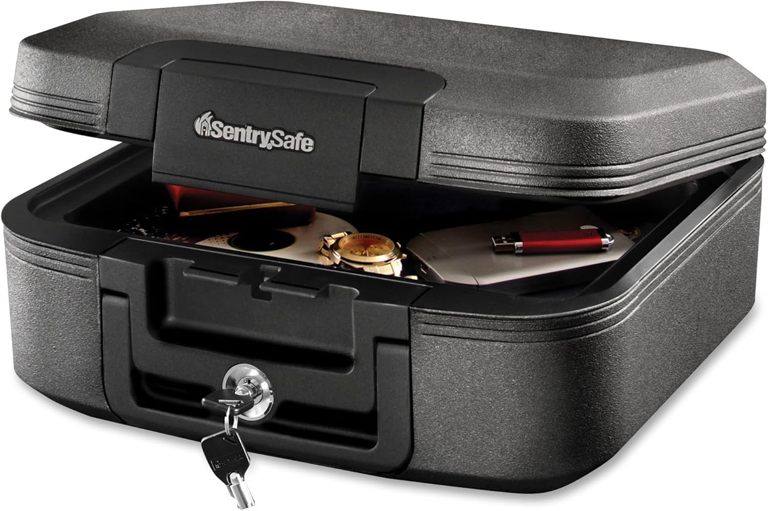 Sentry Safe Waterproof Fire-Resistant Chest, 0.28 Cu Ft, 15.4w X 14.3D X 6.6h, Charcoal Gray