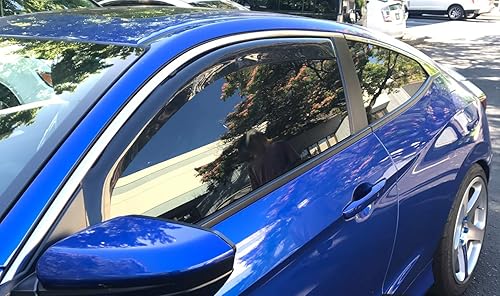 Miniatura 6 de Para Honda Civic Coupe 2Dr 2016-2021 - Viseras de ventana Deflector de protección contra lluvia V43