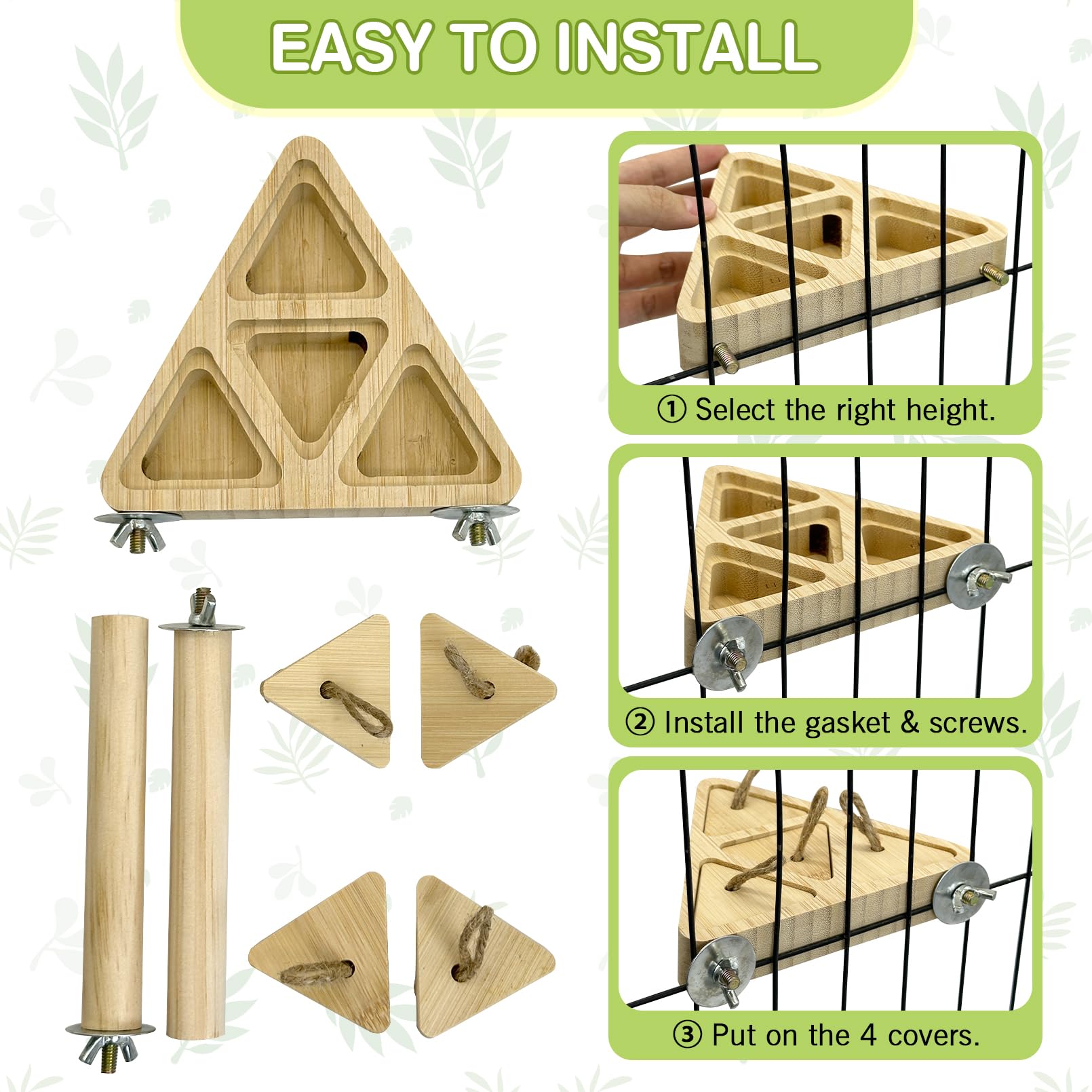 Fhiny Wooden Bird Foraging Toys, Interactive Parrot Puzzle Toys with Perches Stand for Cage Bird Chewing Toys Birdcage Accessories for Parakeets Cockatiels Parrots Love Birds Conures Finches - image 5