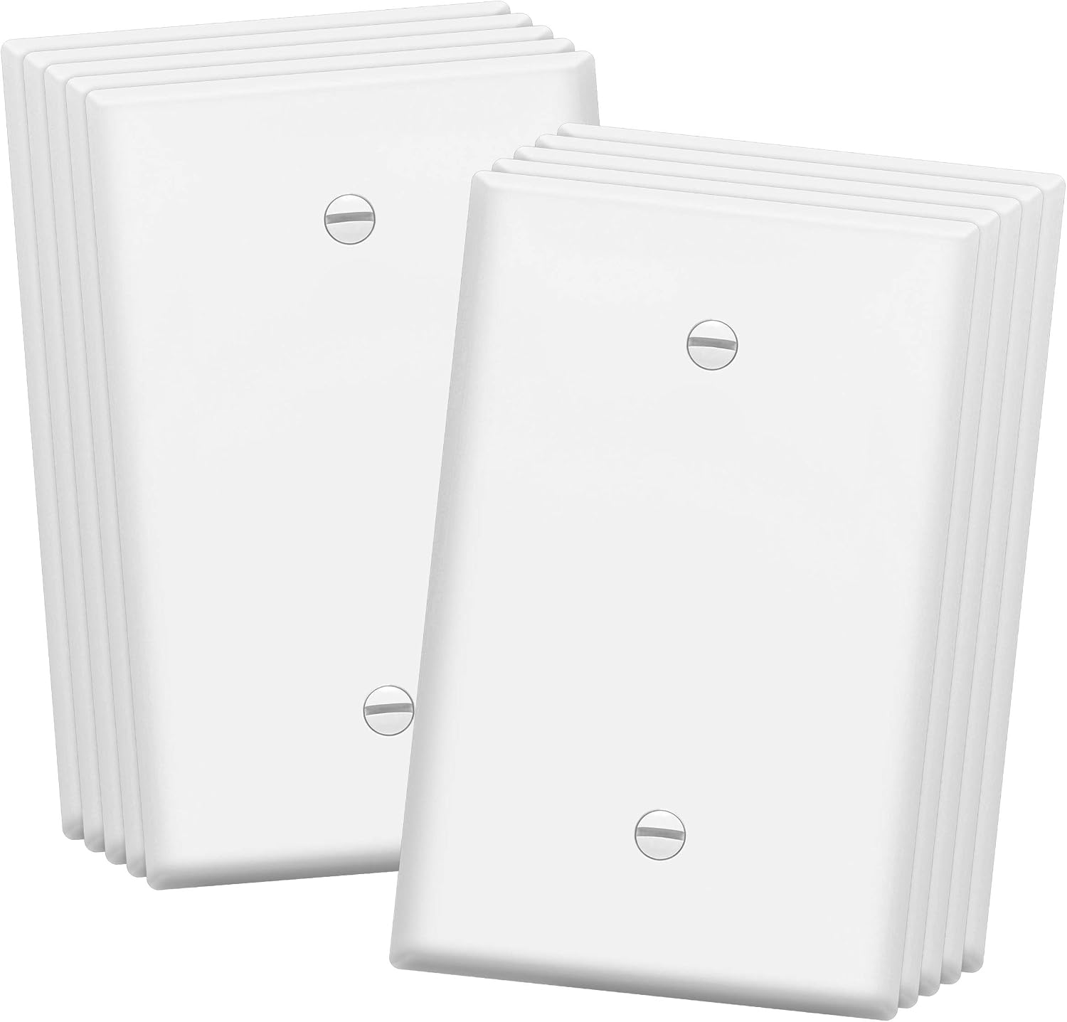 ENERLITES Oversized Blank Wall Plate, Jumbo Blank Outlet Covers, Over-Size 1-Gang 5.51" x 3.50", Unbreakable Polycarbonate Thermoplastic, UL Listed, 8801O-W-10PCS, Gloss Finish, White (10 Pack)