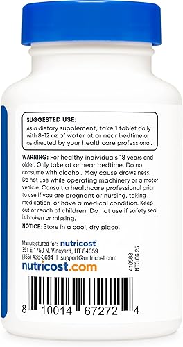 Miniatura 4 de Nutricost Melatonina 5 mg, 240 tabletas - 5 mg por porción, sin OMG, sin gluten