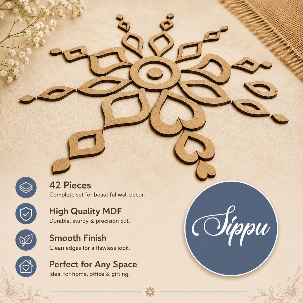 Mandala Stencil Set - 42 Pcs for Art & Crafts -8 Mandala Stencil Set - 42 Pcs for Art & Crafts -8