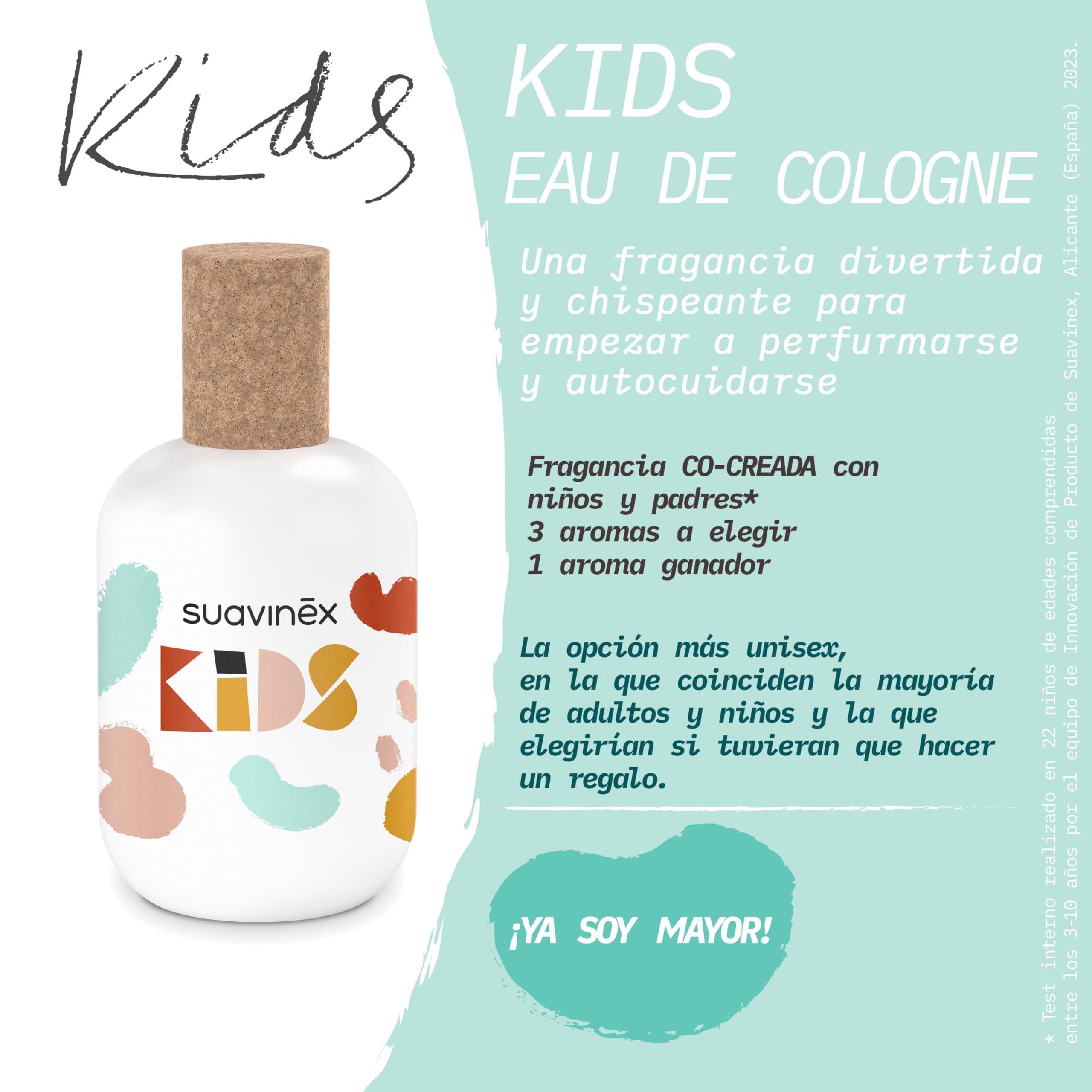 Suavinex, Colonia para Niños y Niñas Suavinex Kids, Agua de Colonia Infantil, de 3 a 10 Años, Aroma Afrutado y Divertido, Dermatológicamente Testada, Con Vaporizador, 100 ml