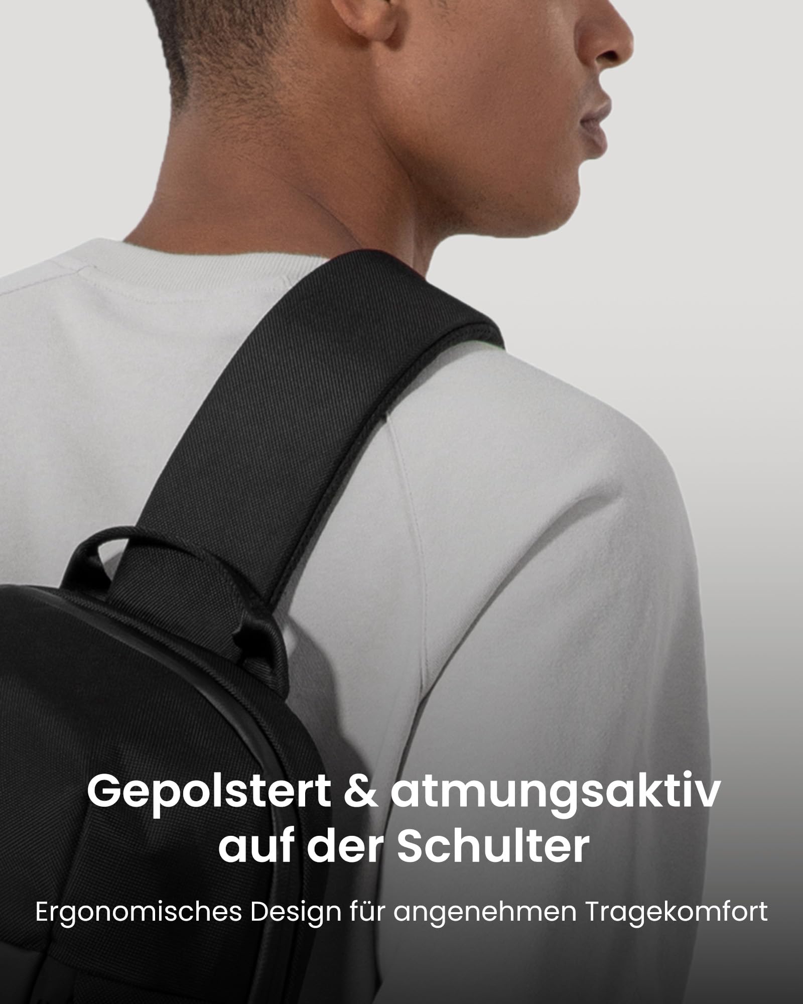 tomtoc Herren Umhängetasche Sling Bag passt für 14-Zoll MacBook Pro M5/M4/M3, 13-Zoll MacBook Air M4 (2025), iPad Pro M5/M4 13", wasserabweisende Crossbody Bag Brusttasche Schultertasche Tagesrucksack