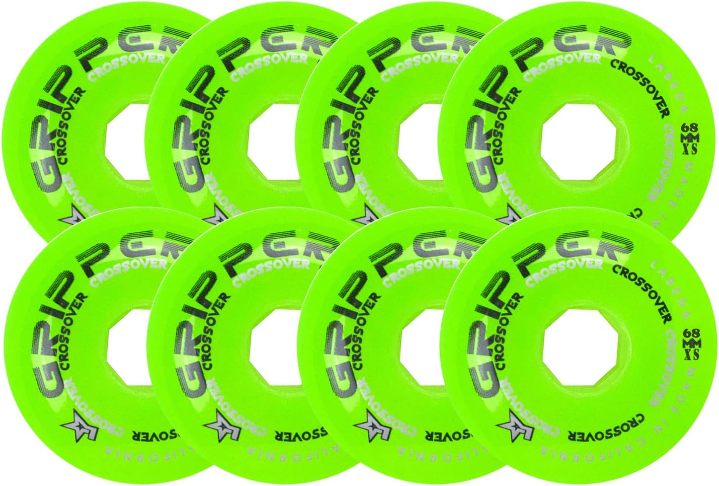 Labeda Roller Hockey Wheels Gripper Crossover Set of 8 - Choose Color/Size