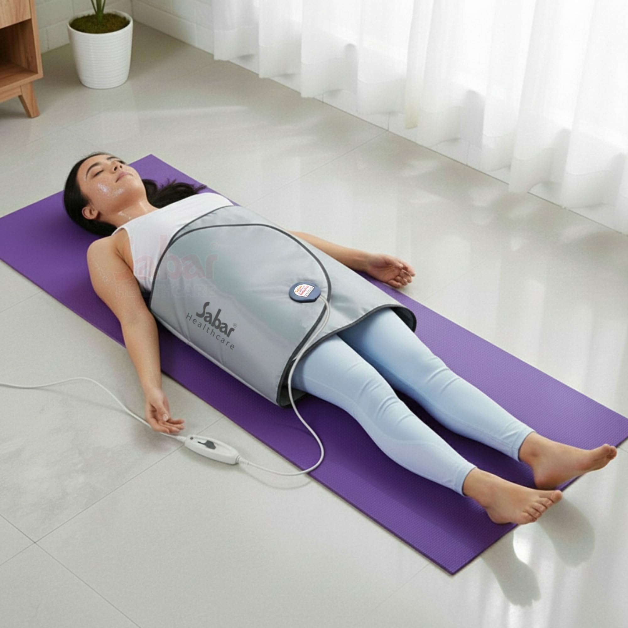 Sabar Infrared Sauna Slimming Body Wrap - FLTR 1230 | Heating Pad for Weight Loss & Fat Burn – Belly, Thigh & Buttocks Slimming Detox (Assorted, As per Availability)