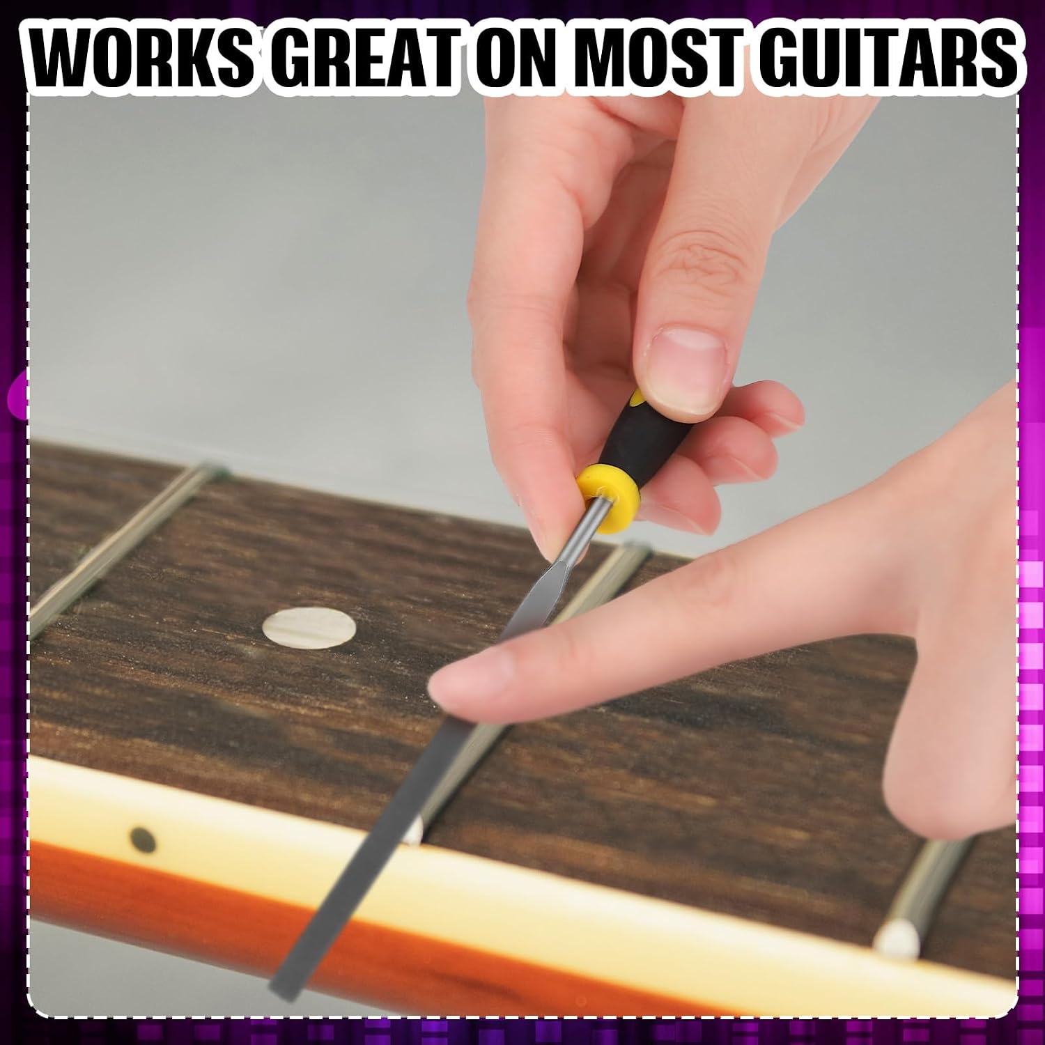 Zonon 6 Pcs Guitar Fret End Dressing File Guitar Nut Files Set Professional Guitar Repair Tool for Fix Sharp Fret Ends Sprout Rounding and Deburring