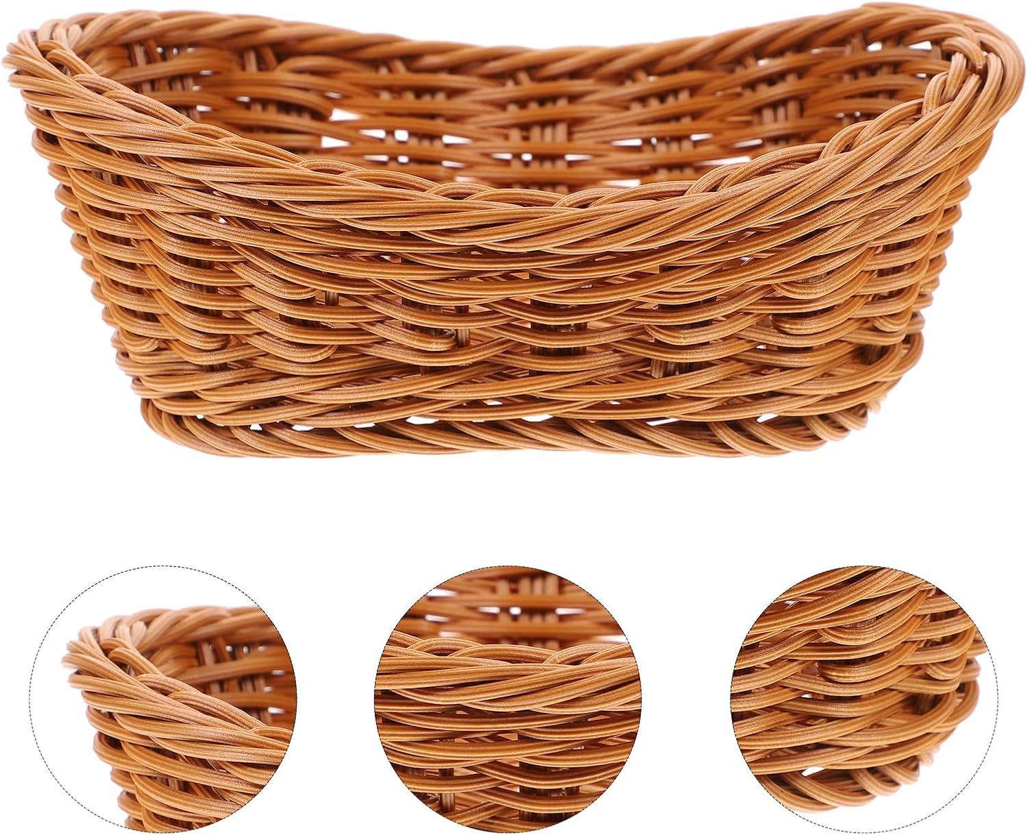 Cabilock Bread Basket 7.48X5.11X2.95 Inch Handwoven Wicker Serving Basket for Bread Fruits Snacks Kitchen Table Organizer