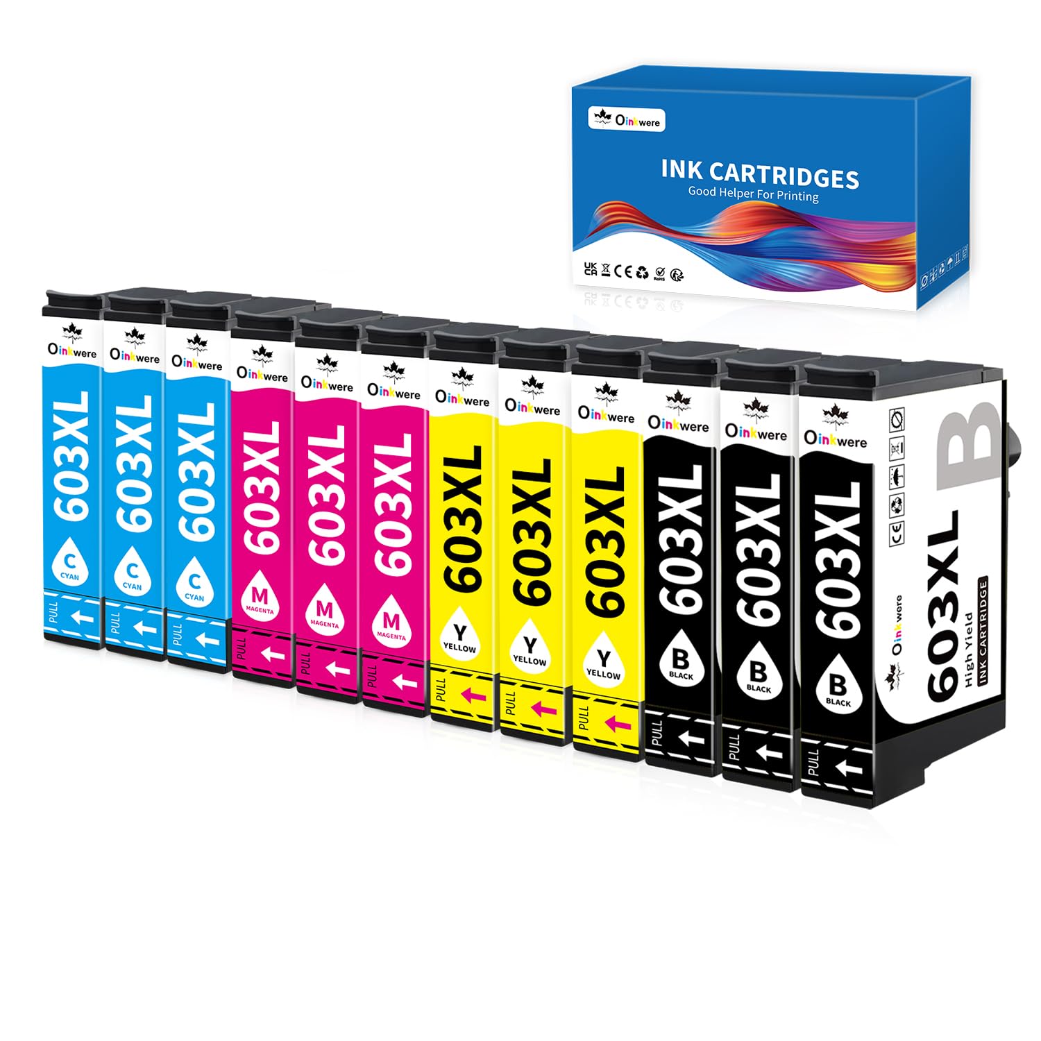 OINKWERE Confezione da 12 cartucce 603XL compatibili con Epson 603XL Multipack 603XL Cartucce per Epson Expression Home XP-2100 XP-2105 XP-3100 XP-3105 XP-4100 XP-4105 Workforce WF-2810 WF-2830