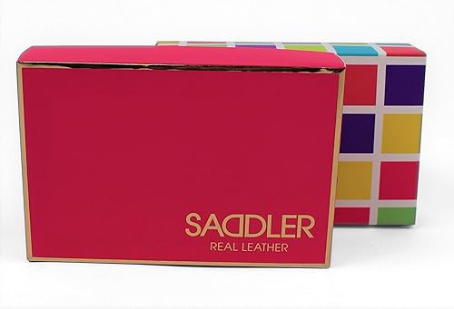 Vista 6 de SADDLER - Monedero de piel para mujer (tamaño mediano), diseño con cremallera, Azul tormenta), SADDL-2203DD-SBLU