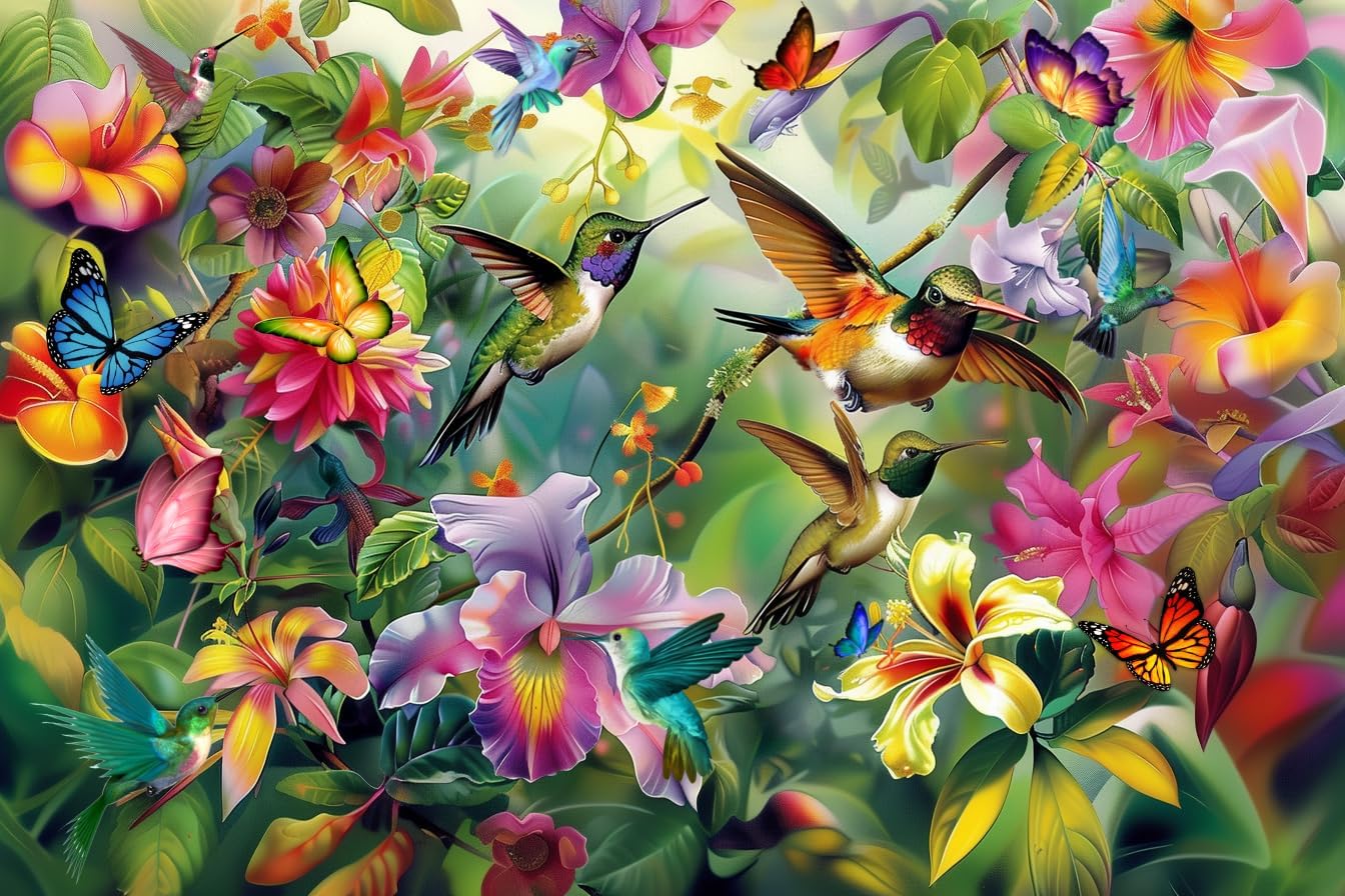 Puzzles for Adults 1000 Pieces，Family Puzzle Game Toy Puzzle (Hummingbird)