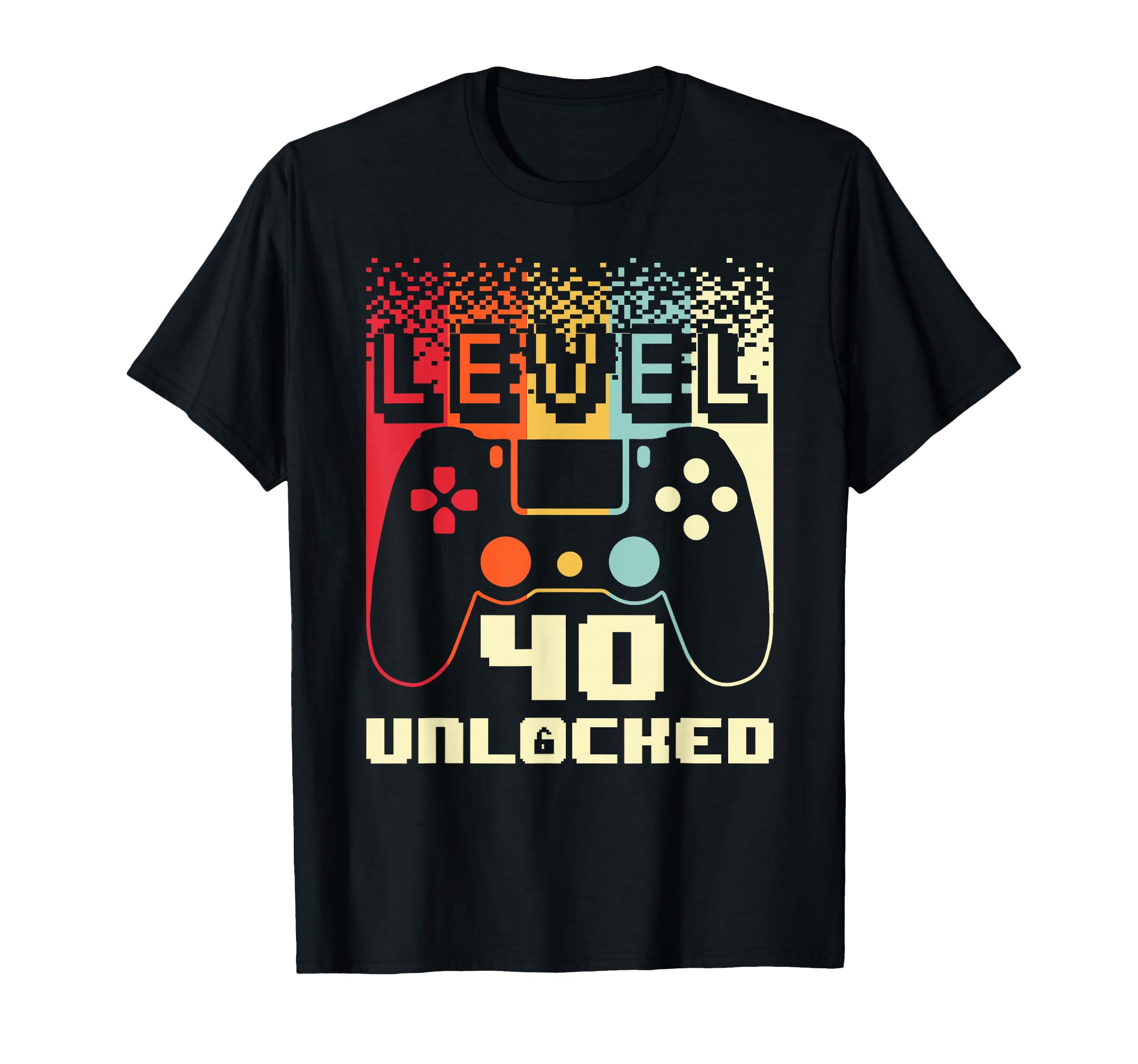 40th Birthday For Men Level 40 Unlocked Gamer 40 Year Old T-Shirt