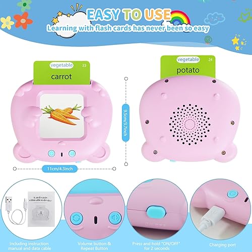 Miniatura 3 de Tarjetas flash parlantes para niños pequeños con 224 palabras visuales, juguetes Montessori, terapia del habla, juguetes sensoriales para autismo,