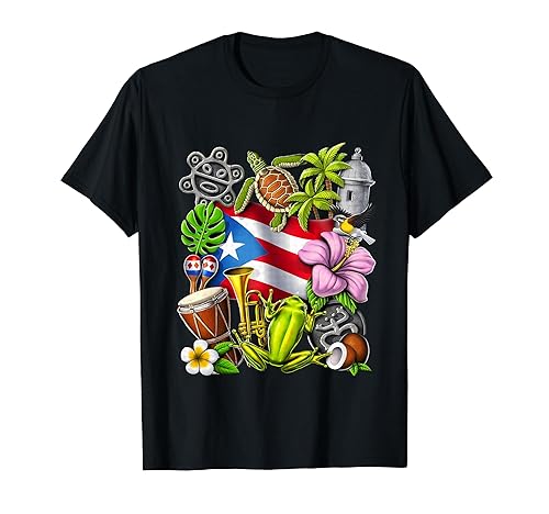 Puerto Rico Boricua Coqui Frog Taino Sun Puerto Rican Flag