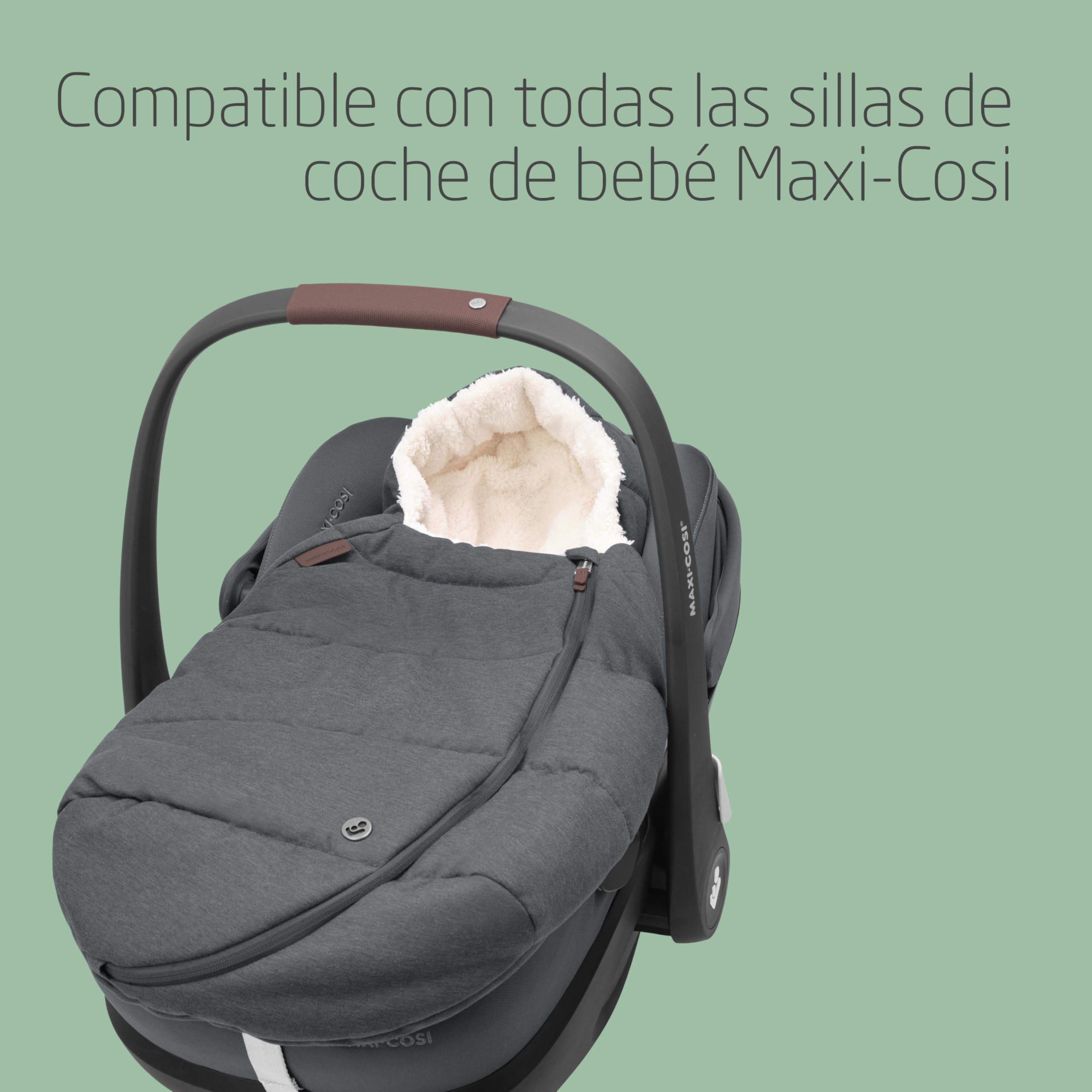 Maxi-Cosi Saco Silla Coche, Saco Cubrepiés Bebé, Comodidad, Fácil y Seguro, Tejidos Suaves y Resistentes, Lavable en Lavadora, Compatible con Sillas Coche Bebé Maxi-Cosi, Twillic Graphite