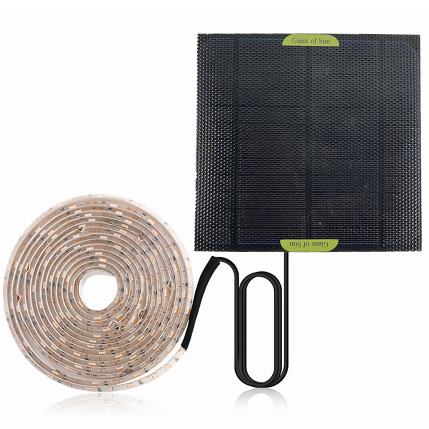 Eeetiscna Solar Powered Grow Lights 16.4ft Plant Light Strip with Solar Panel Full Spectrum Heat Lamp for Outdoor Indoor Garden Greenhouse