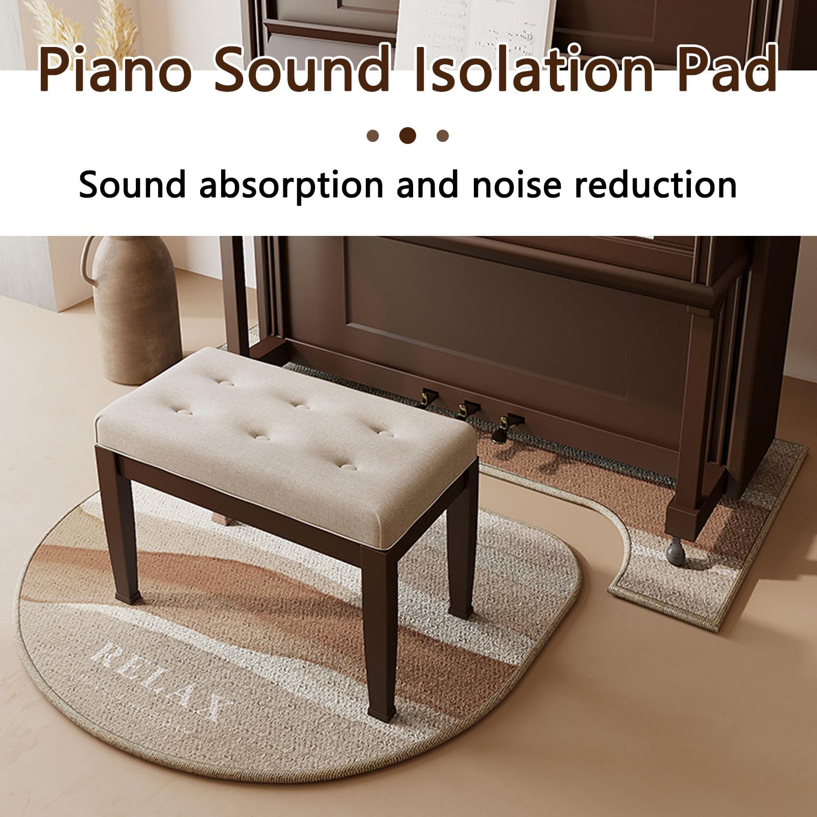 Tappetino antiscivolo fonoassorbente fonoassorbente Tappetino assorbente Tappeto fonoassorbente per pianoforte, Tappeto per pianoforte verticale Tappeto per pianoforte verticale O 70*160cm+110*110cm