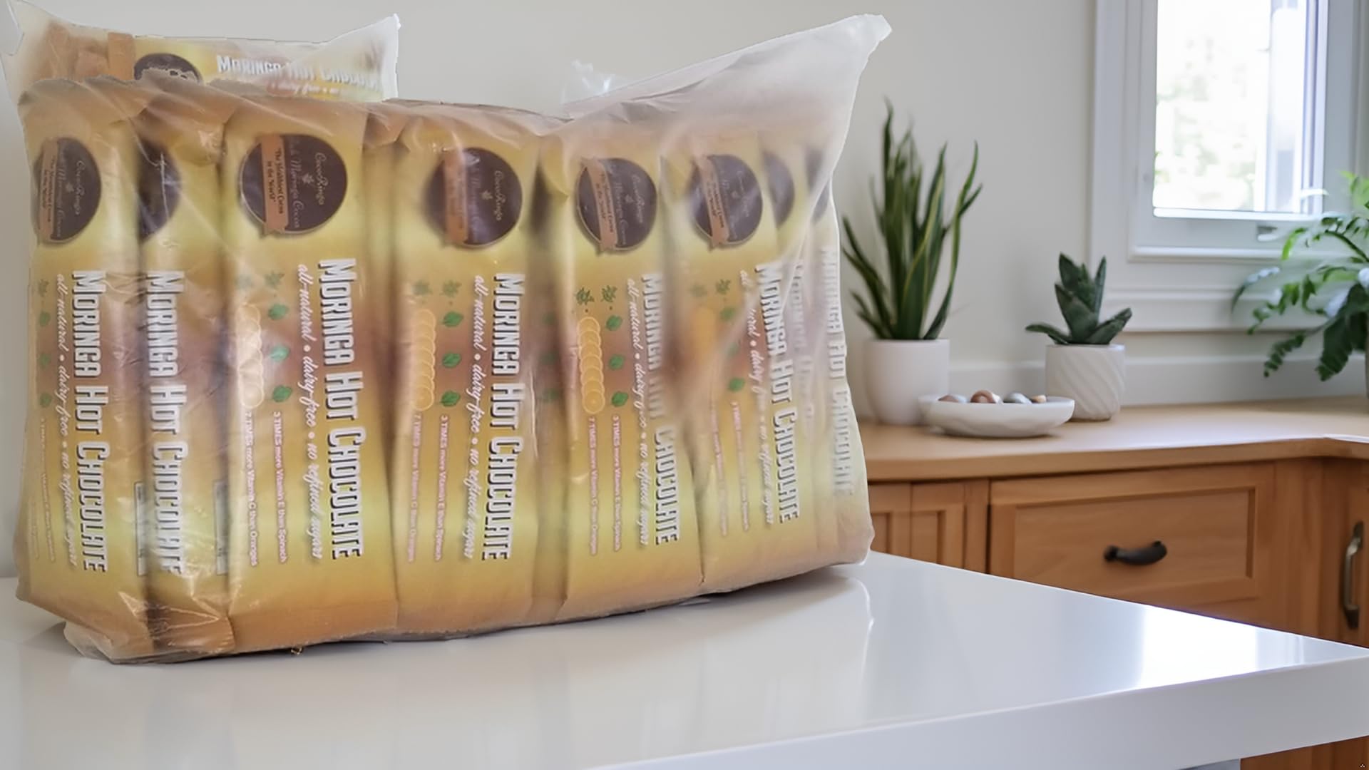 CocoRinga Moringa Hot Chocolate 50 PACK BULK BAG Vegan, Dairy Free, Keto