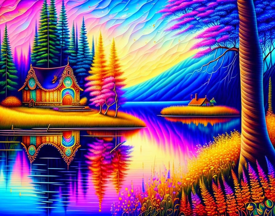 Peinture à l'huile Karss Paysage SERENDIPITP affiches sur toile 58x90 cm