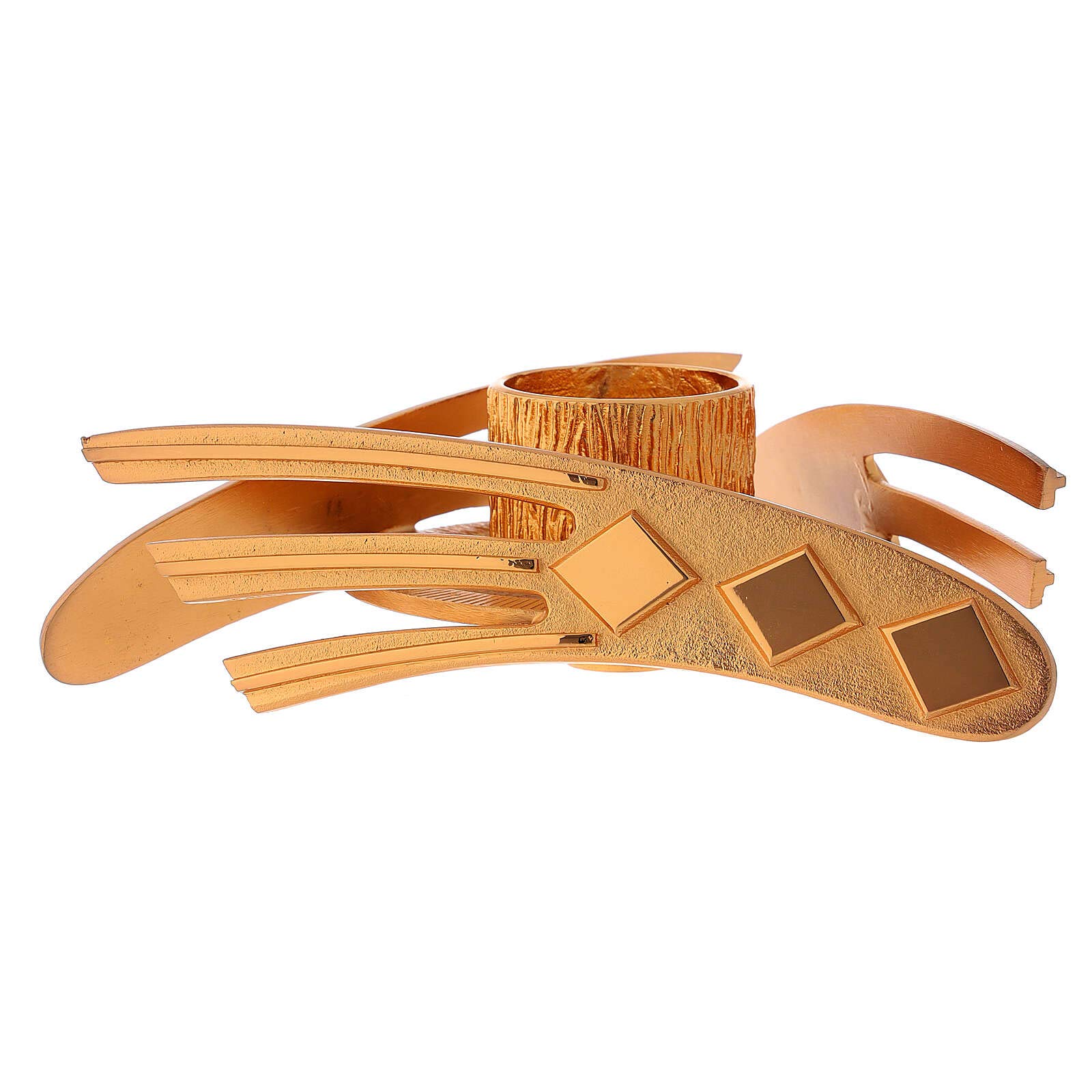 Gold Plated Candlestick, Casted Brass, h 2 cm