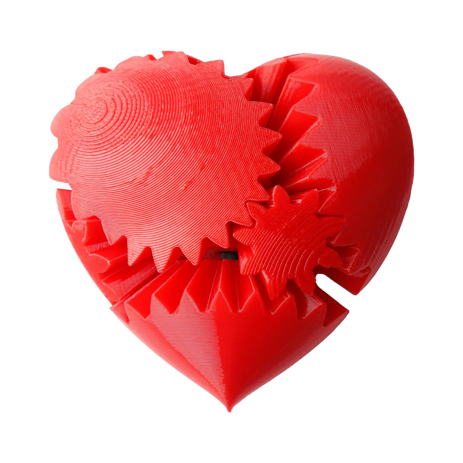 Hopzab 3D Printed Heart-Shaped Fidget Toy, Steampunk Heart Sphere, Helix Screw Design for Stress & Anxiety Relief