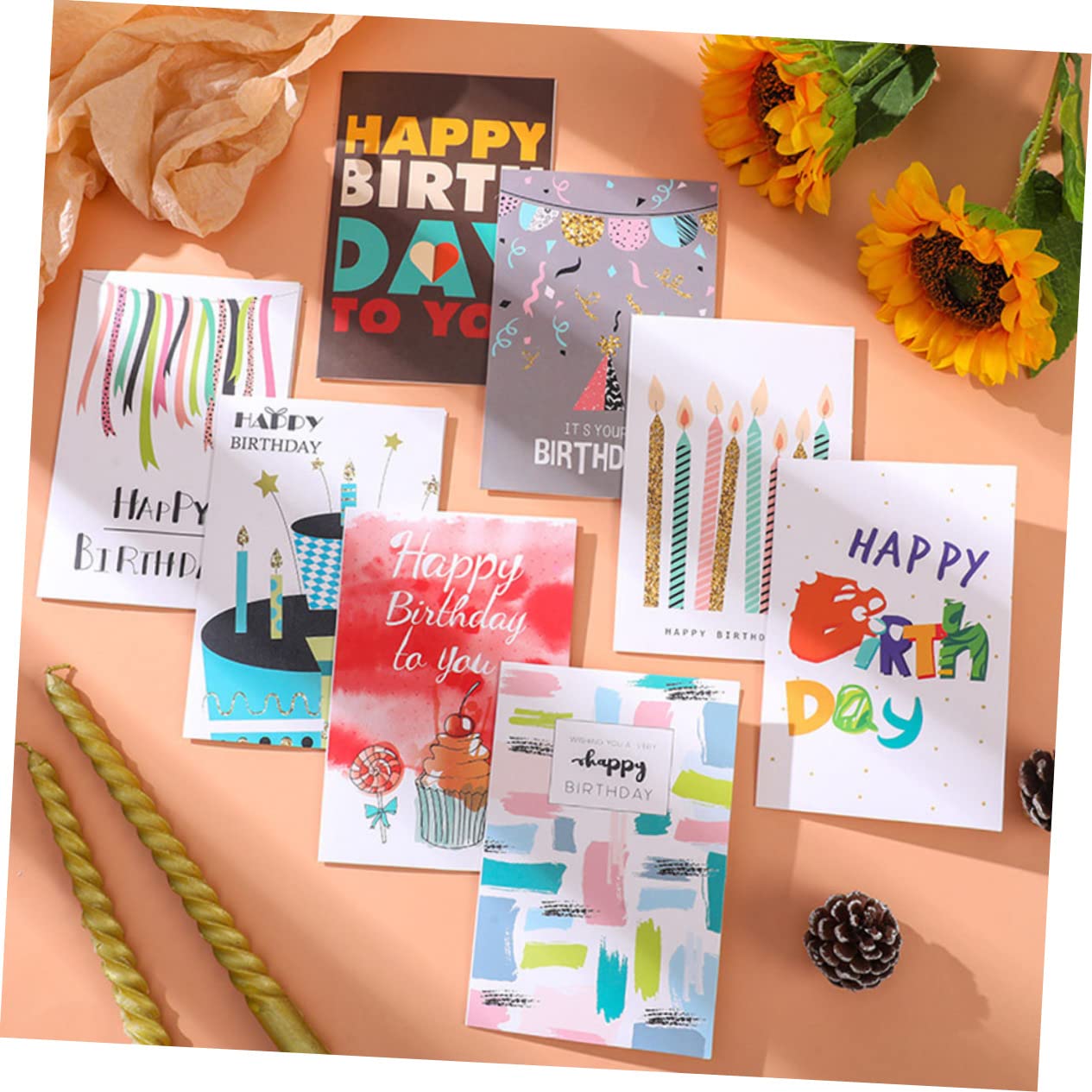 36 Biglietti di Auguri Compleanno in Carta, Cartoline Pieghevoli per Adulti e Bambini, per Feste di Compleanno e Fai da Te