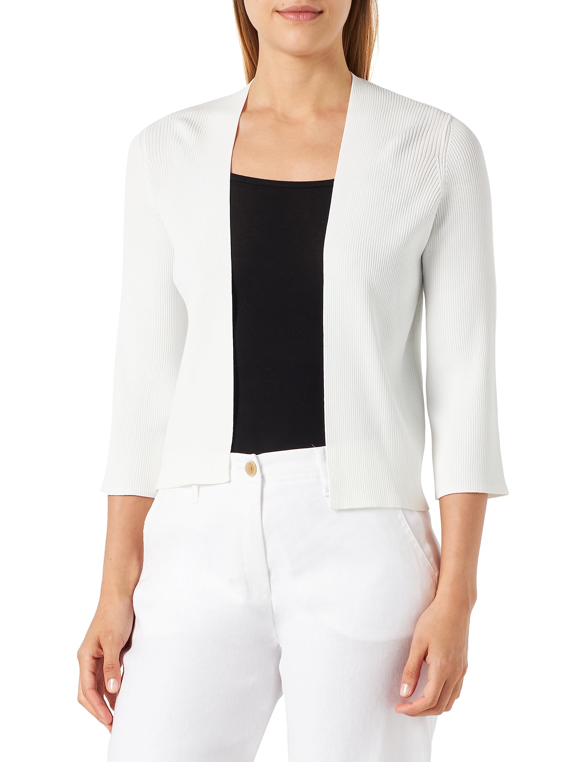 s.Oliver BLACK LABEL Women's 3/4 Sleeve Cardigan, Weiß, 12