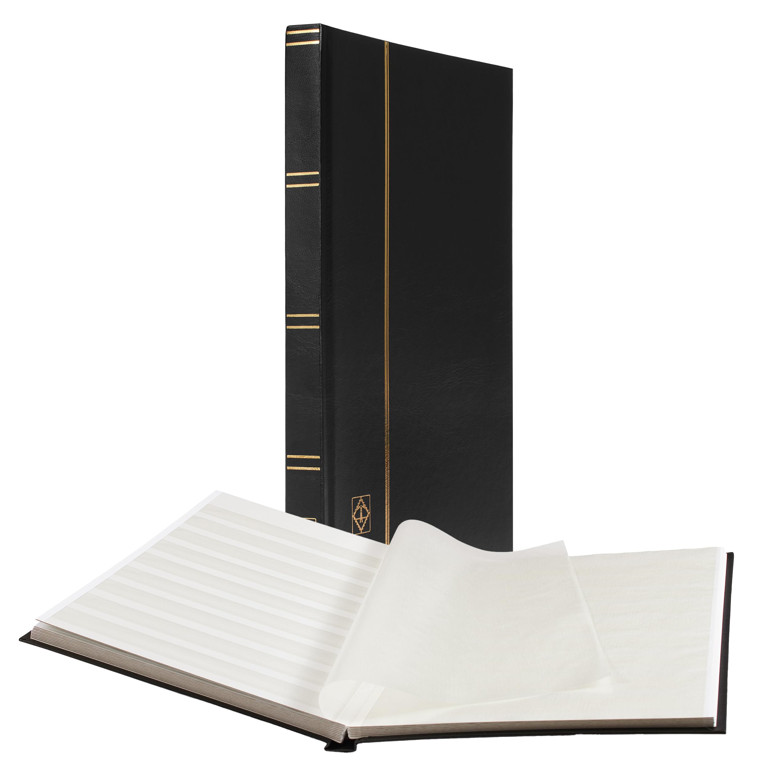 Leuchtturm 324812 Álbum para coleccionismo de Sellos - Libro de reservas Basic - 32 páginas DIN A4 Blancas - Cubierta no Acolchada Negra