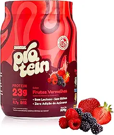 JHAMAL Suplemento Alimentar de Proteína em Pó - Sabor Frutas Vermelhas - Saudável e Rico em Proteínas - Vegano, Sem Glúten, Sem Adição de Açúcar, Sem OGM, À Base de Plantas - Pote de 504g