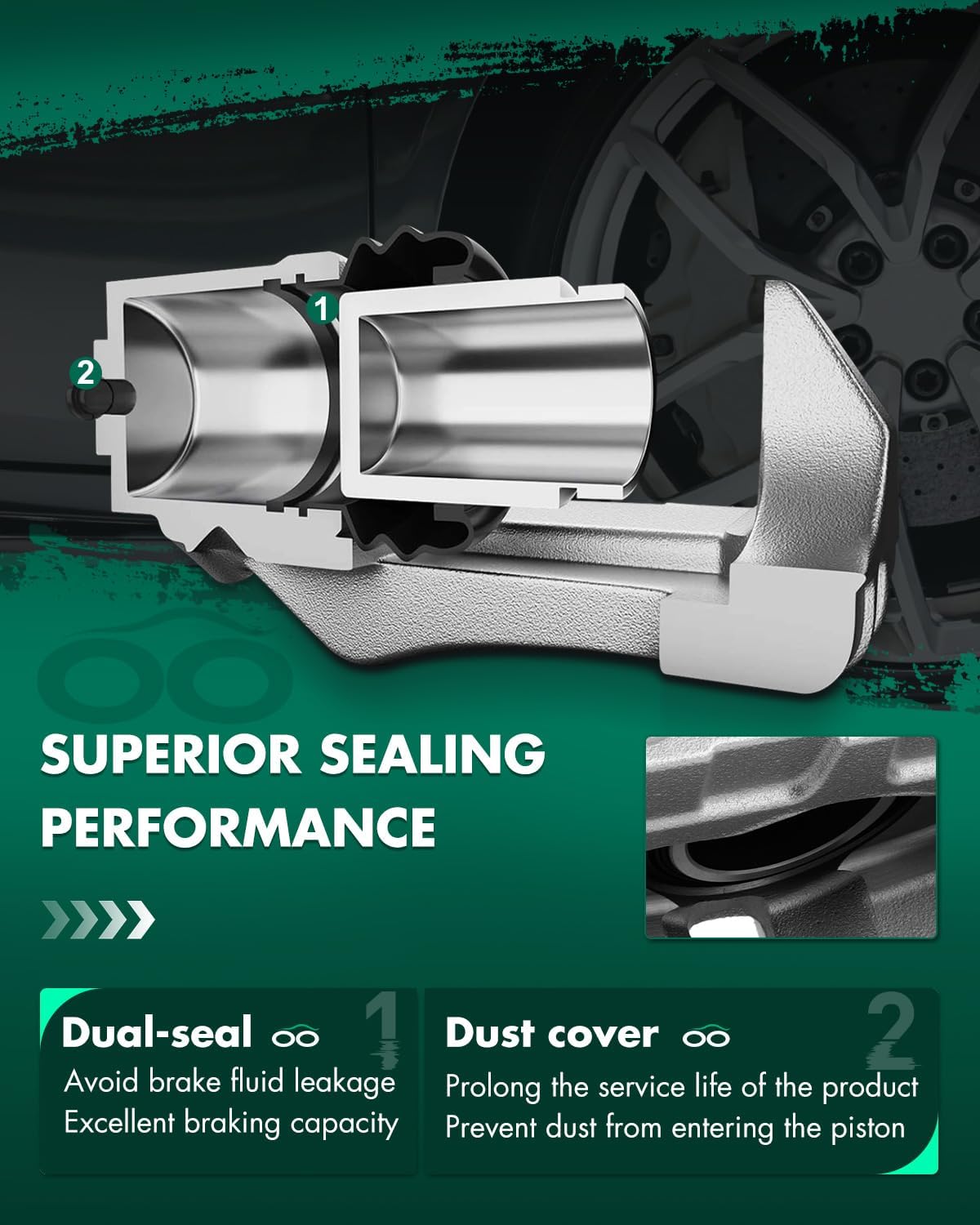 SCITOO Front Brake Calipers With Bracket 19B7502 19B7503 Compatible For Lexus For ES250 2021-2023,For ES300h 2019-2023,For ES350 2019-2023,For Toyota For Avalon 2019-2022,For Camry 2018-2023