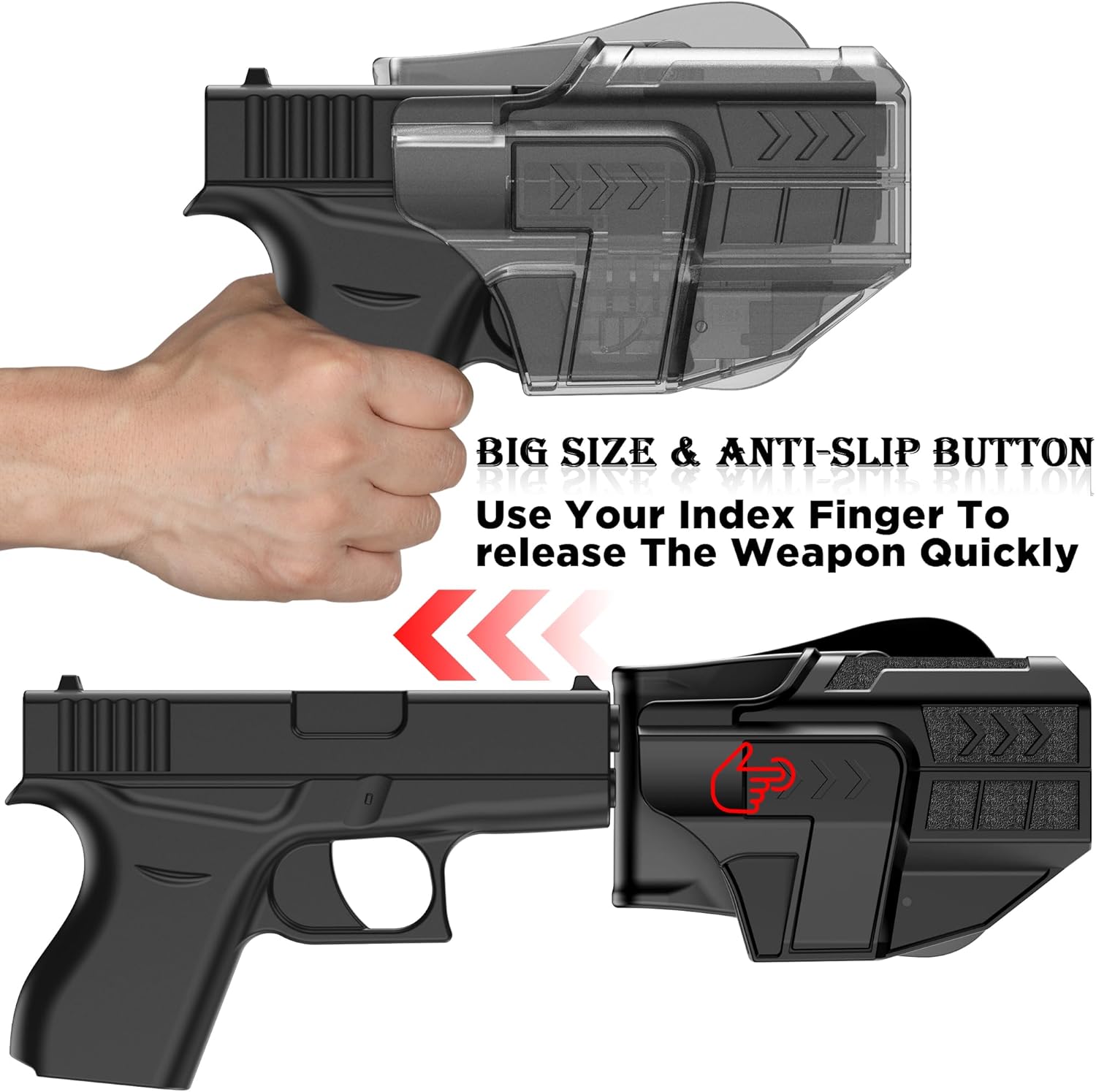 Paddle Holster for Glock 48/48 MOS, Adjustable Rentetion Holster for Glock 43x Mos / 43 x / 43, Optic Carry OWB Outside Waistband Gun Holsters with Quick Release Button, Right-Handed Pistol Holsters
