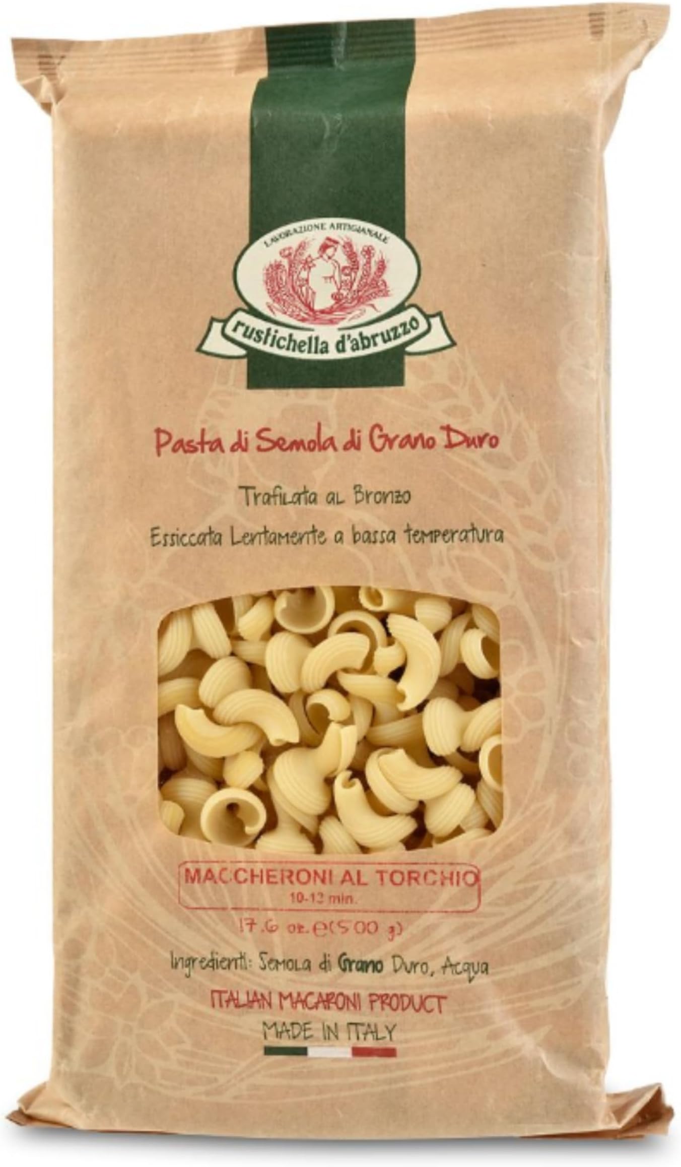 Torchio Pasta - Unique Bell-Shaped Pasta, Ideal for Ragù & Puttanesca Sauces - 500g Tray - Authentic Italian Durum Wheat, Catches Sauce Beautifully for Rich Flavor in Every Bite