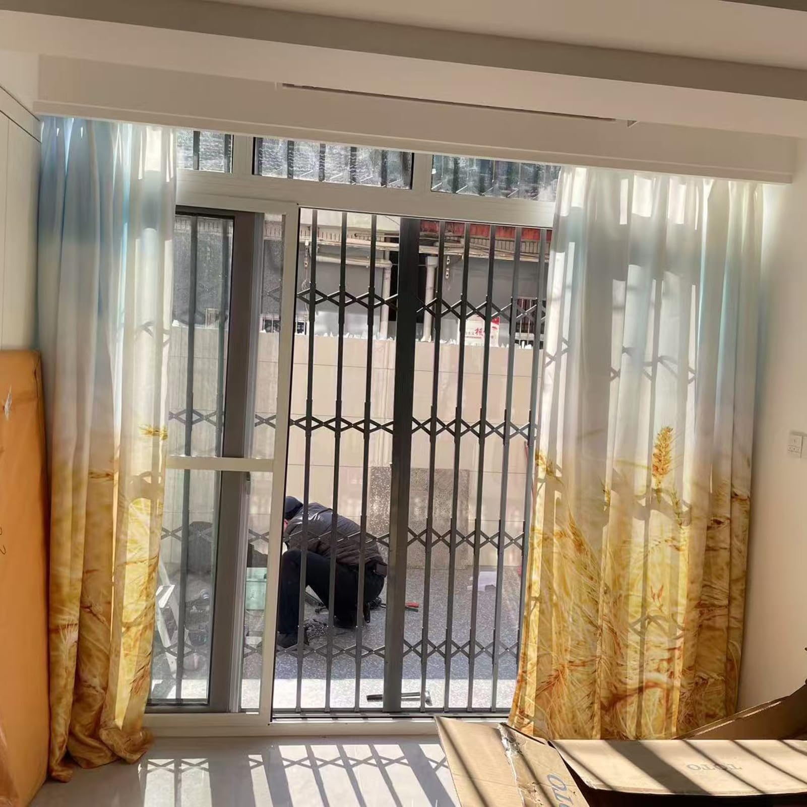 Tope de puerta antirrobo plegable para ventana de seguridad para niños, 60 x 110 cm, protege a los niños con ventana segura