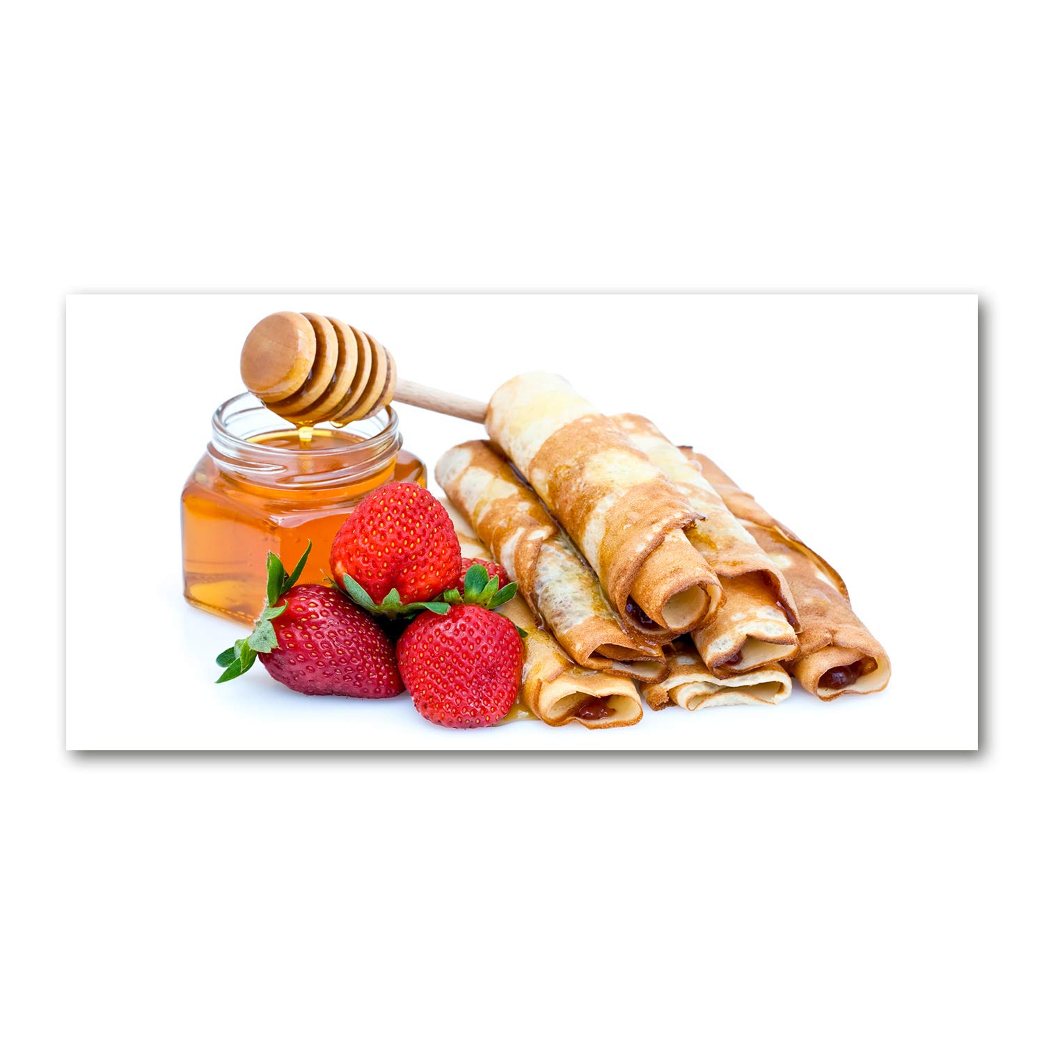 Tableau plexiglas cuisine crêpes rouges grand format pour une ambiance de salle à manger conviviale