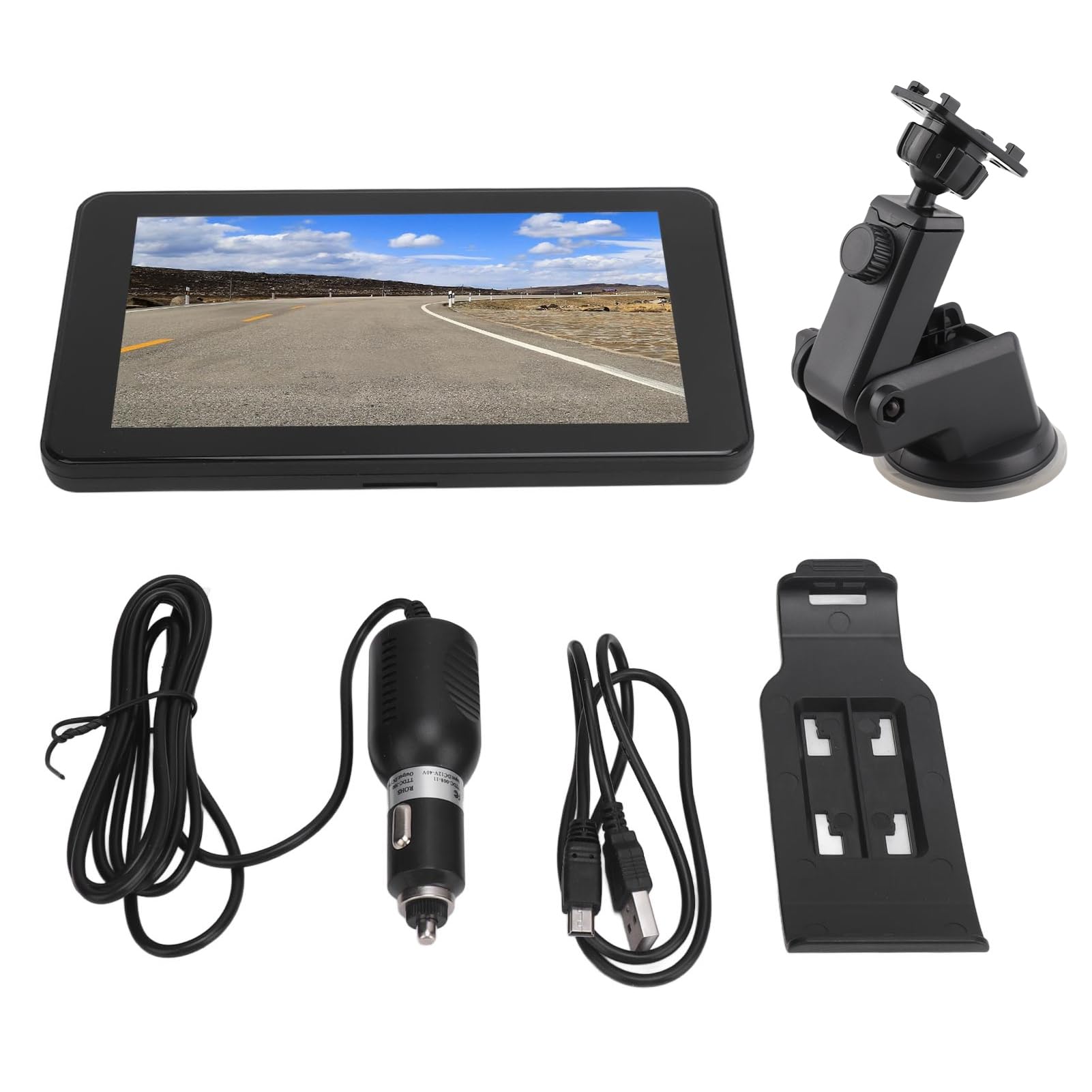 Qqmora Navigazione GPS Touchscreen, con Guida Vocale, di Navigazione GPS Portatile 256 MB e 8 GB per Auto, Autobus, Camion, Ricerca Codice Postale MP4, ASF, WMV, AVI