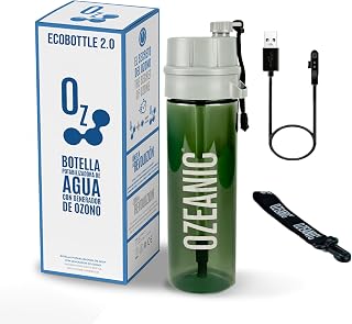 EcoBottle 2.0 600 ml – Botella Potabilizadora de Agua por Ozono | Elimina virus y bacterias | Sin filtros ni químicos | Ideal para viajes, montaña y uso diario