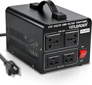 Yinleader 2000W PRO 110V to 220V Voltage Converter Step Up/Down Transformer | 110-120V/220-240V for 220/230/240V Global Appliances use in US