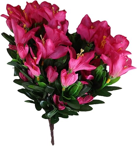 Amazon プリザーブドフラワー 3頭部6フォーク人工ツツジシミュレーションアザレアブーケホームテーブル装飾ウェディングオフィスdiy花柄デコレーション用品 アートフラワー Cor Rose Red 造花 オンライン通販